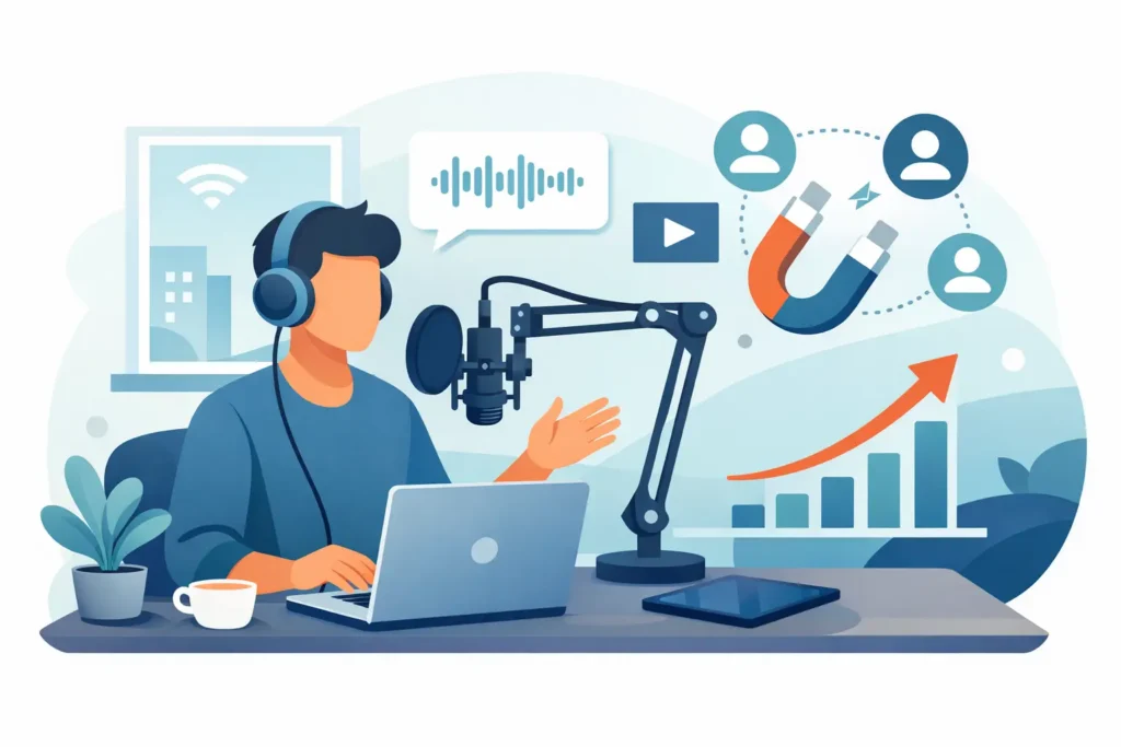 Optag podcast derhjemme og skab flere leads